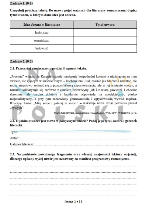 Sprawdzian Z Epoki Romantyzmu Audycje Muzyczne napolski.edu.pl